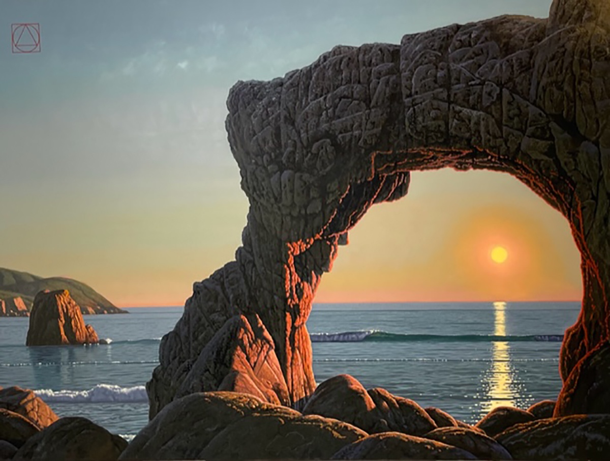 Rock Arch with Sun by David Ligare