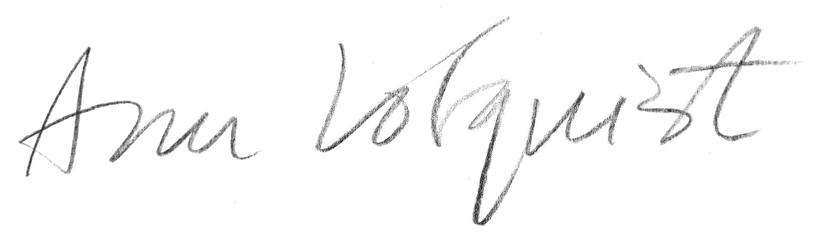 Ann Lofquist Front Signature