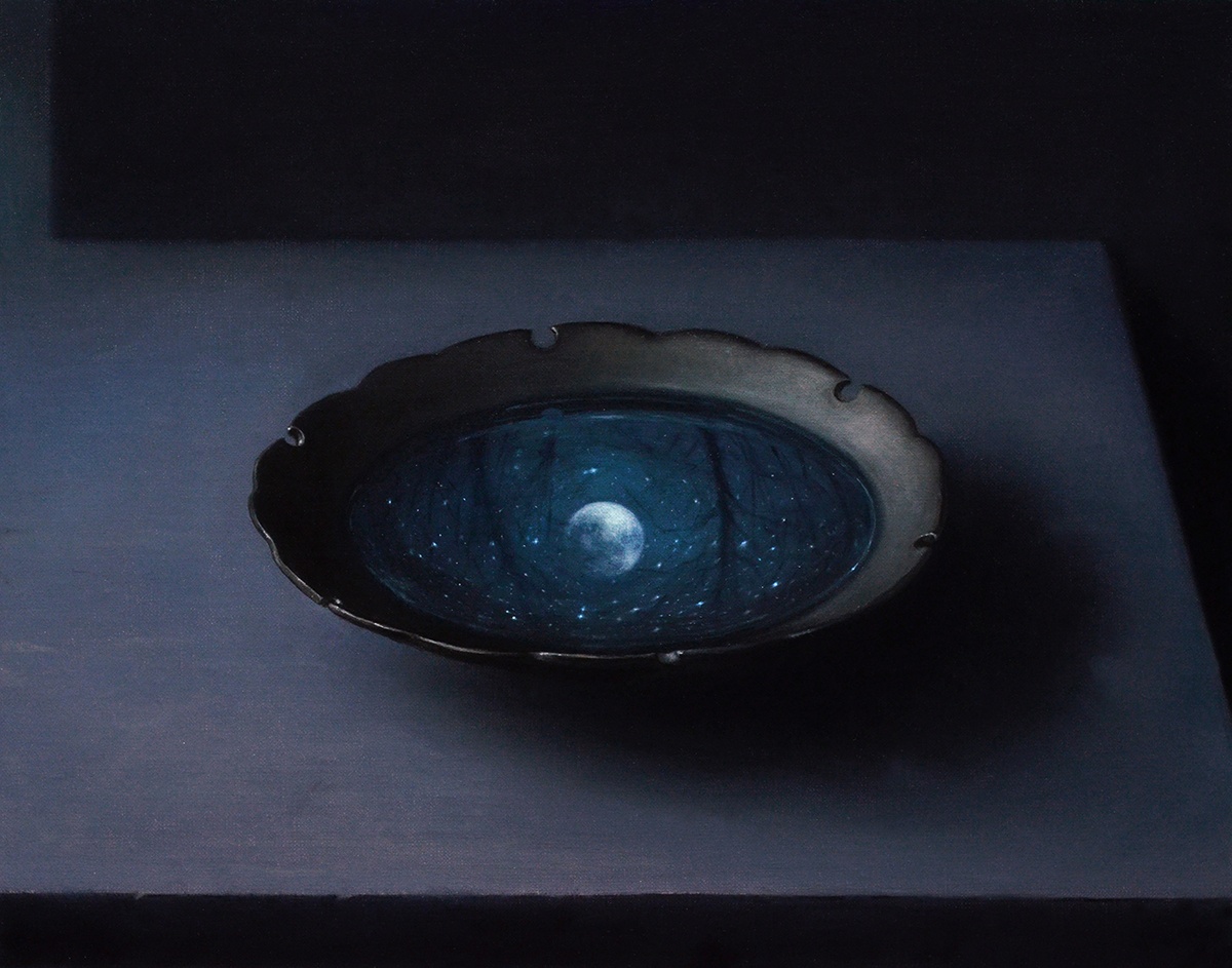 Bowl of Water with Night Sky by David Stanger