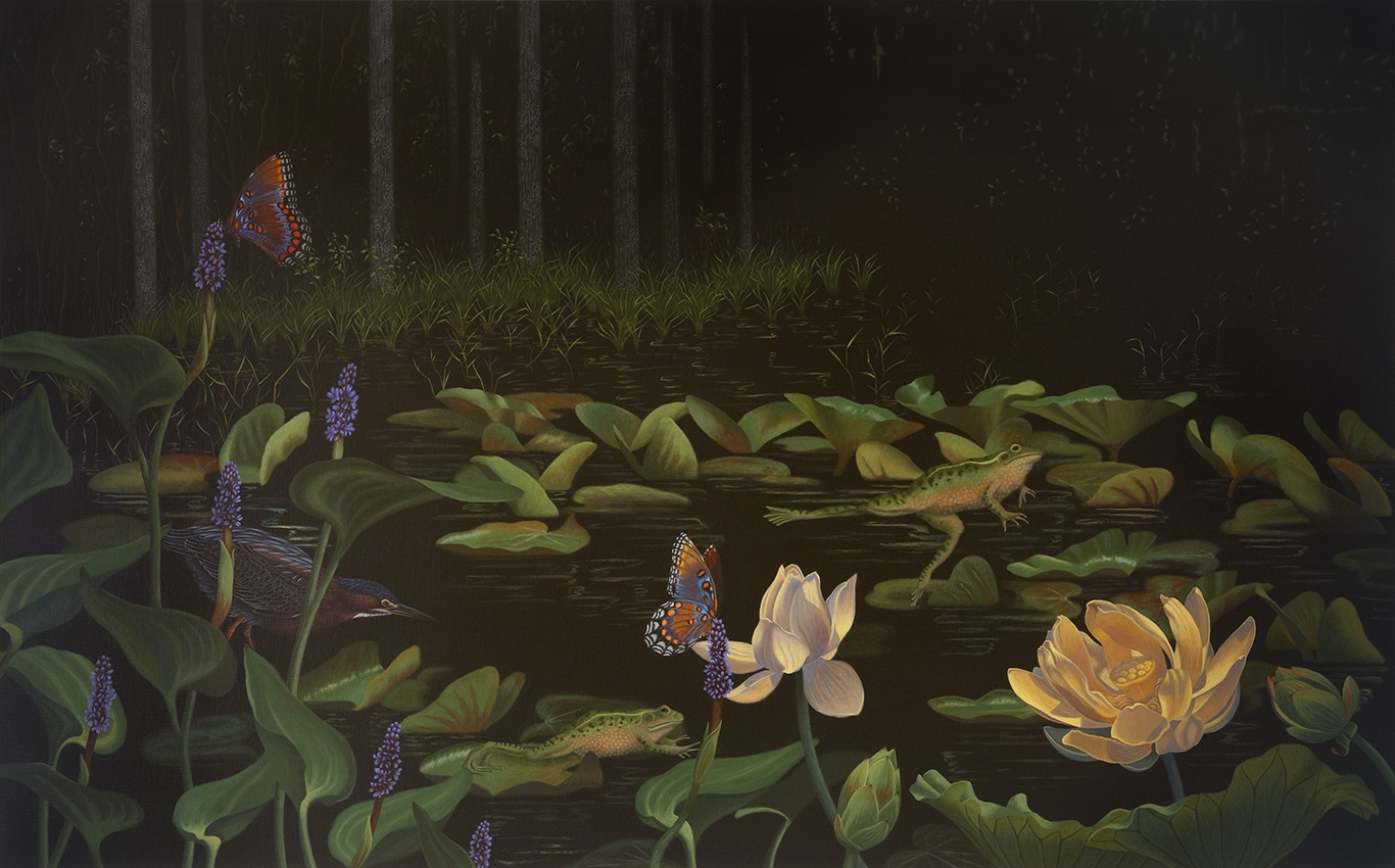 Water Hyacinth and Butterflies by Andrea Johnson