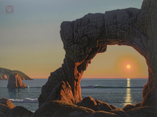 Arch with Setting Sun by David Ligare